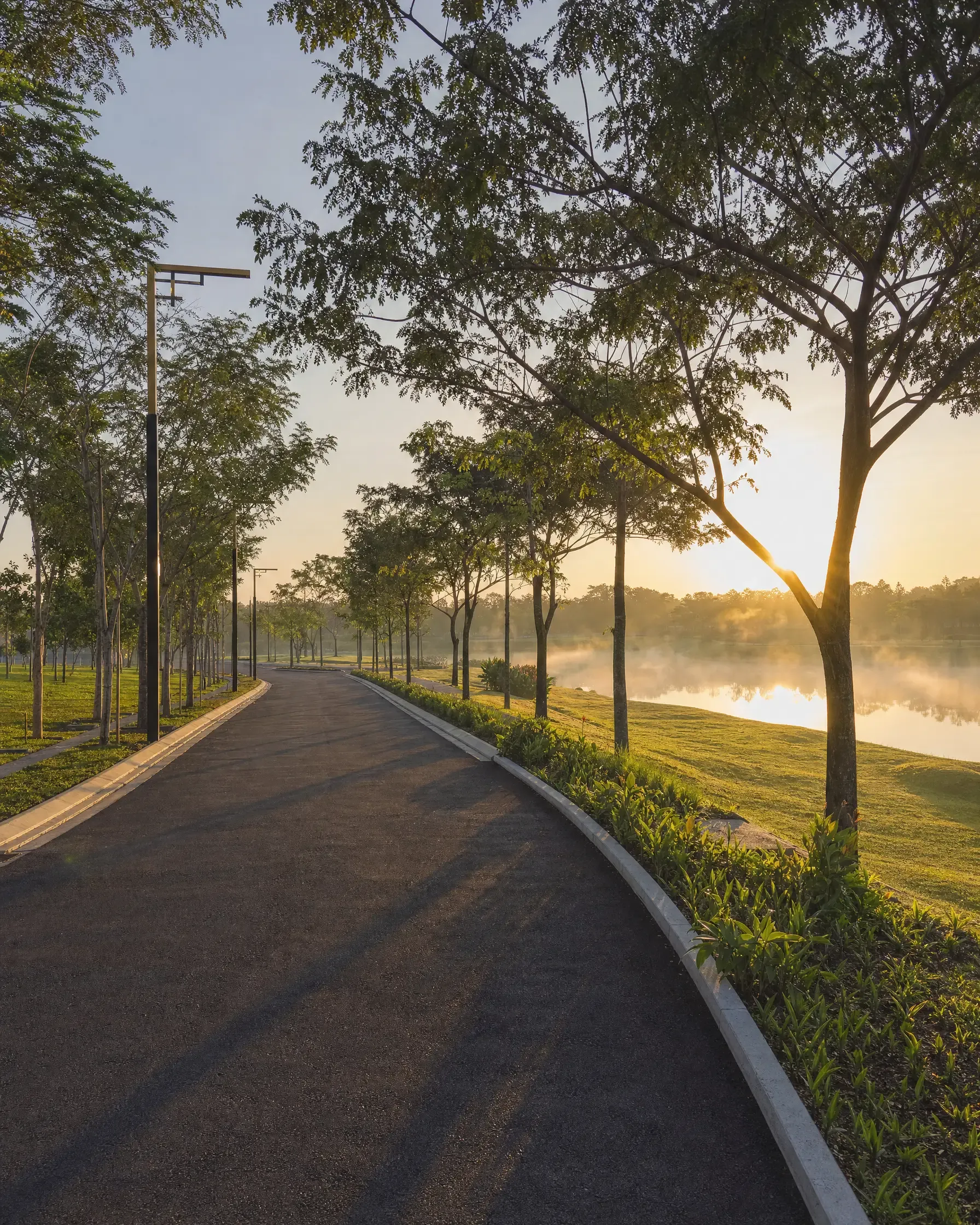The Grandezza precinct at dawn before launch